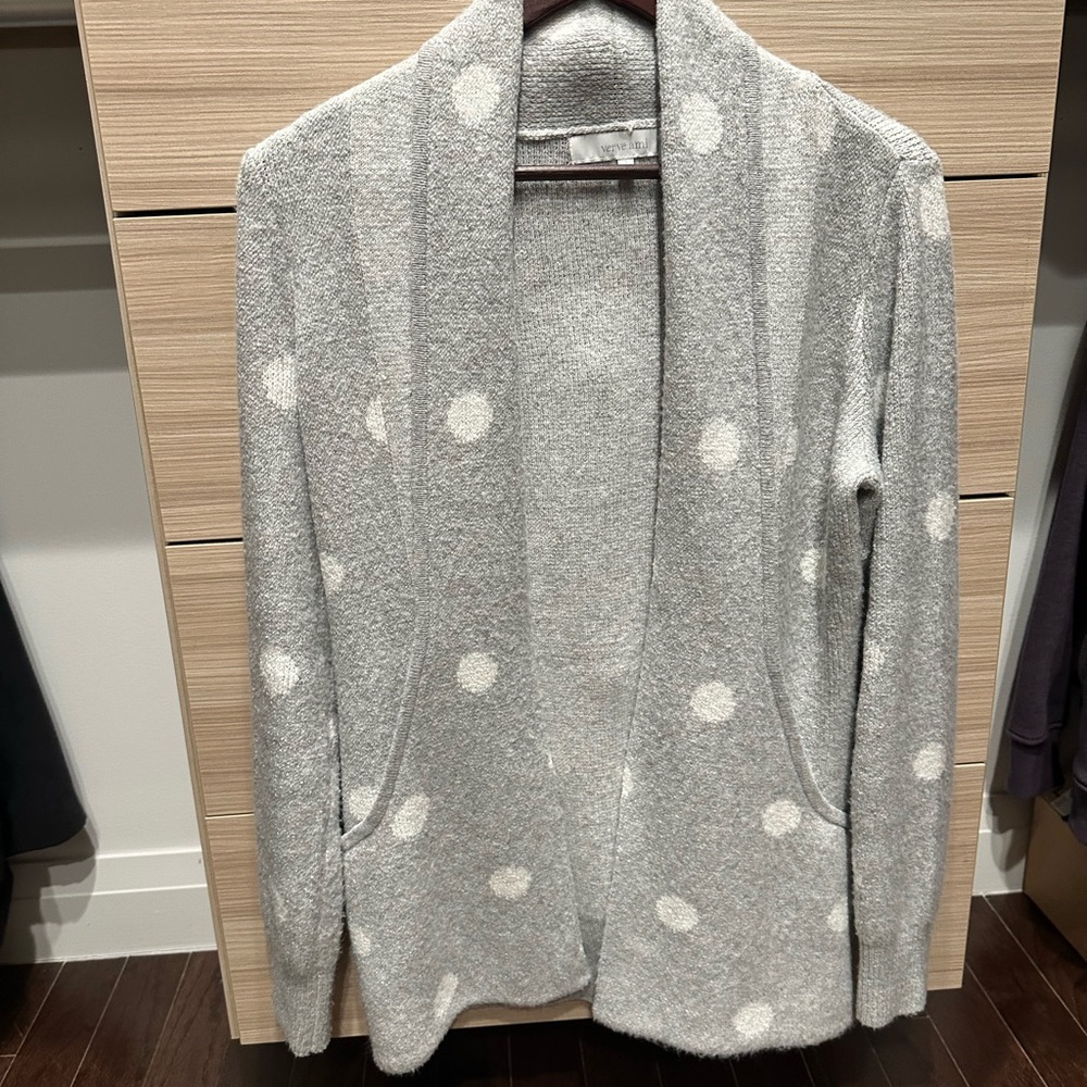 Verve Ami Gray Polka Dot Open Cardigan